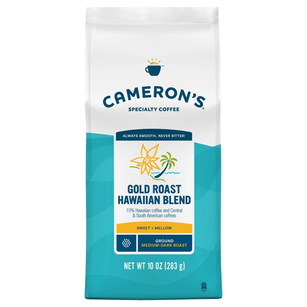 slide 5 of 5, Cameron's Coffee Roasted Ground Coffee Bag, Gold Roast Hawaiian Blend, 10oz, 10 oz