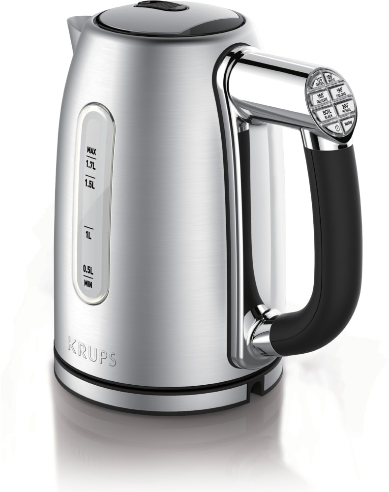 slide 1 of 1, Krups Adjustable Temperature Stainless Steel Kettle - Silver/Black, 1.7 liter