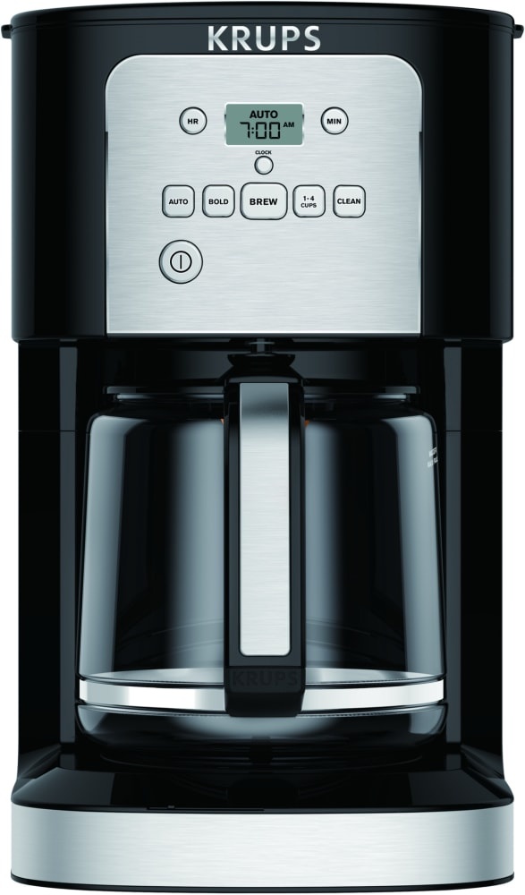 slide 1 of 1, Krups Thermobrew Programmable Coffee Maker - Black/Silver, 12 cup