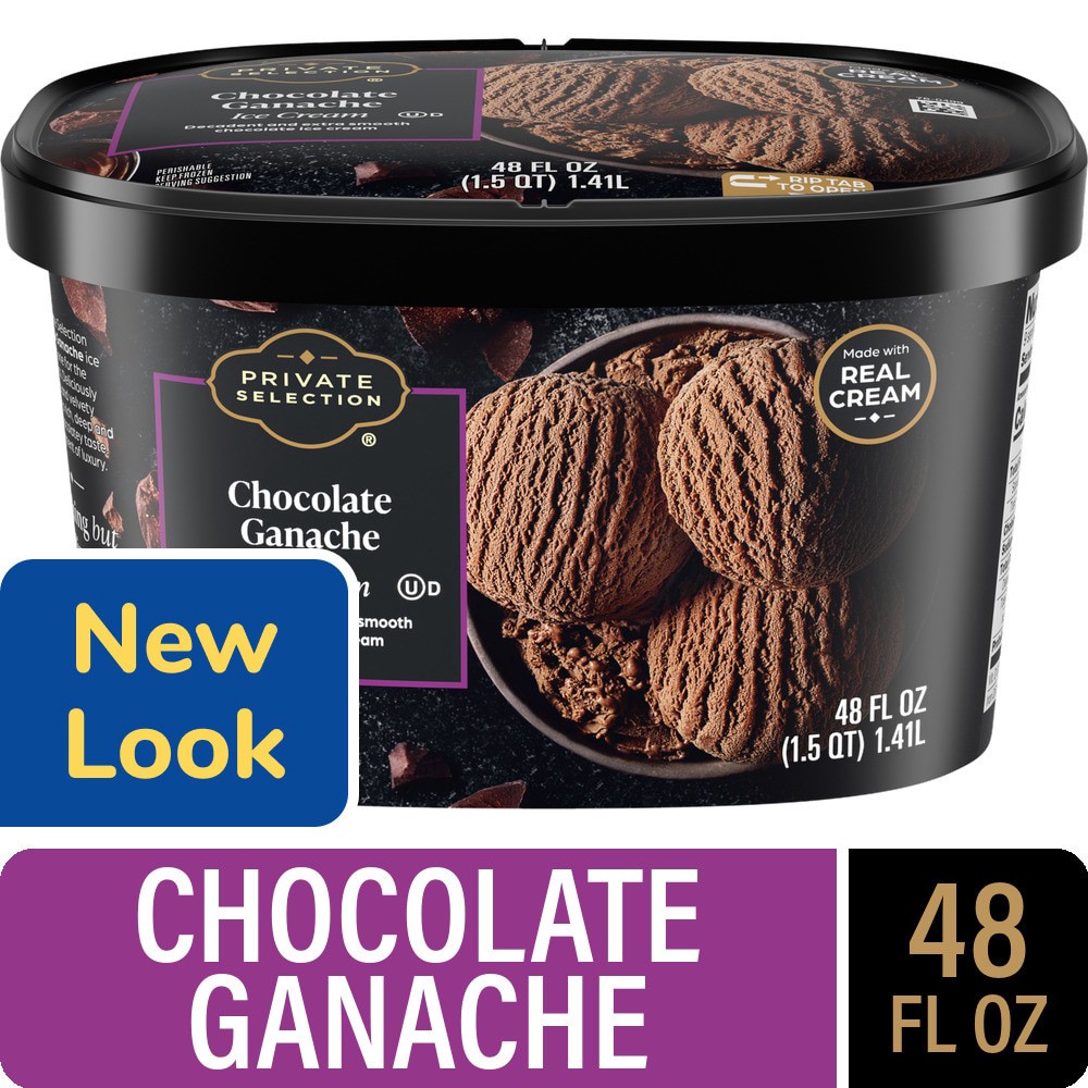 slide 2 of 5, Private Selection® Chocolate Ganache Ice Cream Tub, 48 oz