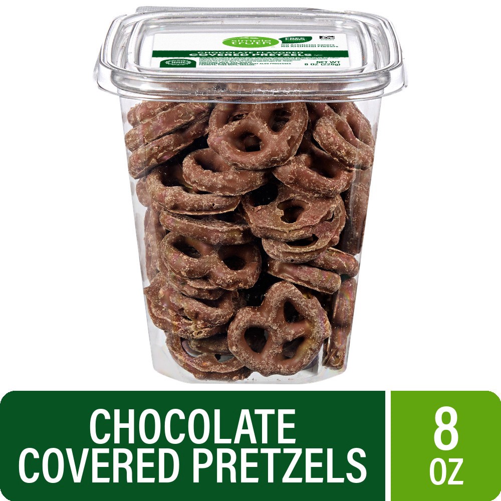 slide 1 of 1, Simple Truth® Chocolate Flavored Covered Pretzels, 8 oz, 8 oz