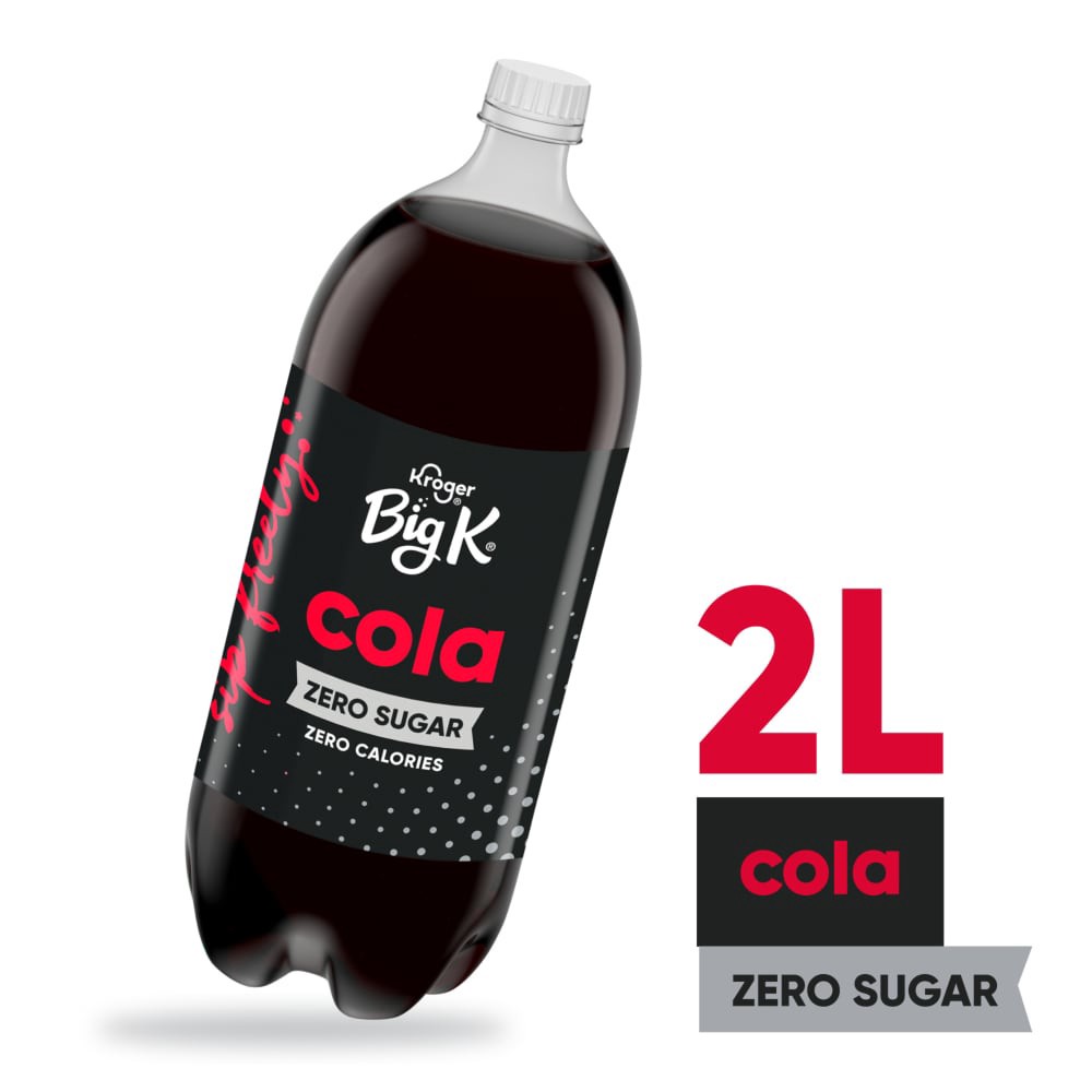slide 5 of 5, Kroger Big K Zero Sugar Soda Bottle, 2 liter