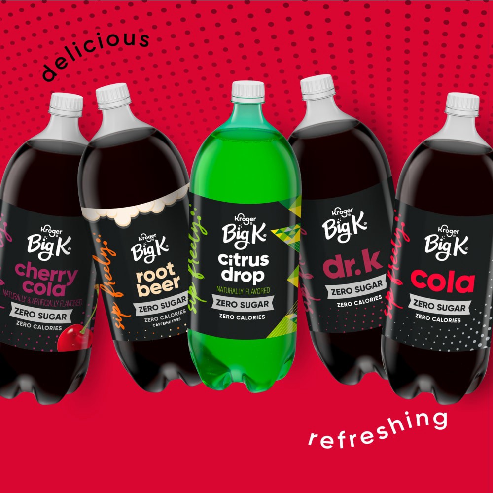 slide 4 of 5, Kroger Big K Zero Sugar Soda Bottle, 2 liter
