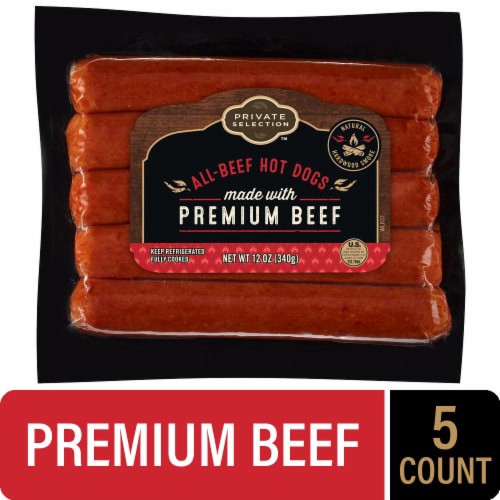 slide 1 of 4, Private Selection® All Beef Hot Dogs, 5 ct; 12 oz