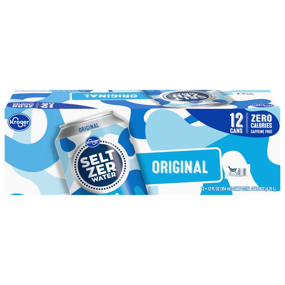 slide 2 of 3, Kroger Original Caffeine Free Seltzer Water, 12 ct; 12 fl oz