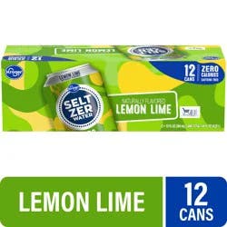 Kroger Seltzer Water Naturally Flavored Lemon Lime Caffeine Free - 12 ct; 12 fl oz