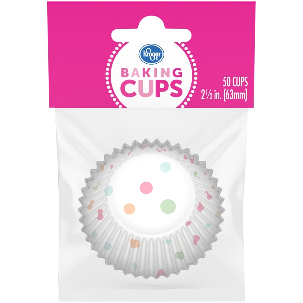 slide 1 of 1, Kroger Large Polka Dot Baking Cups, 50 ct