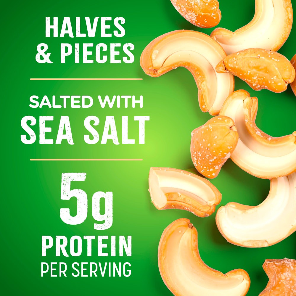 slide 2 of 4, Kroger Salted With Sea Salt Cashew Halves & Pieces, 8 oz