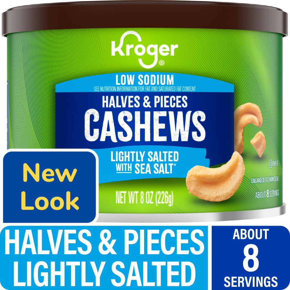 slide 1 of 4, Kroger® Halves & Pieces Lightly Salted Cashews, 8 oz, 8 oz