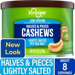 Kroger® Halves & Pieces Lightly Salted Cashews, 8 oz