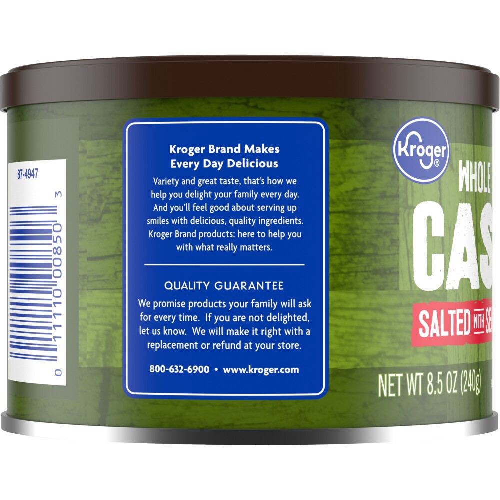 slide 2 of 4, Kroger Whole Salted With Sea Salt Cashews, 8.5 oz