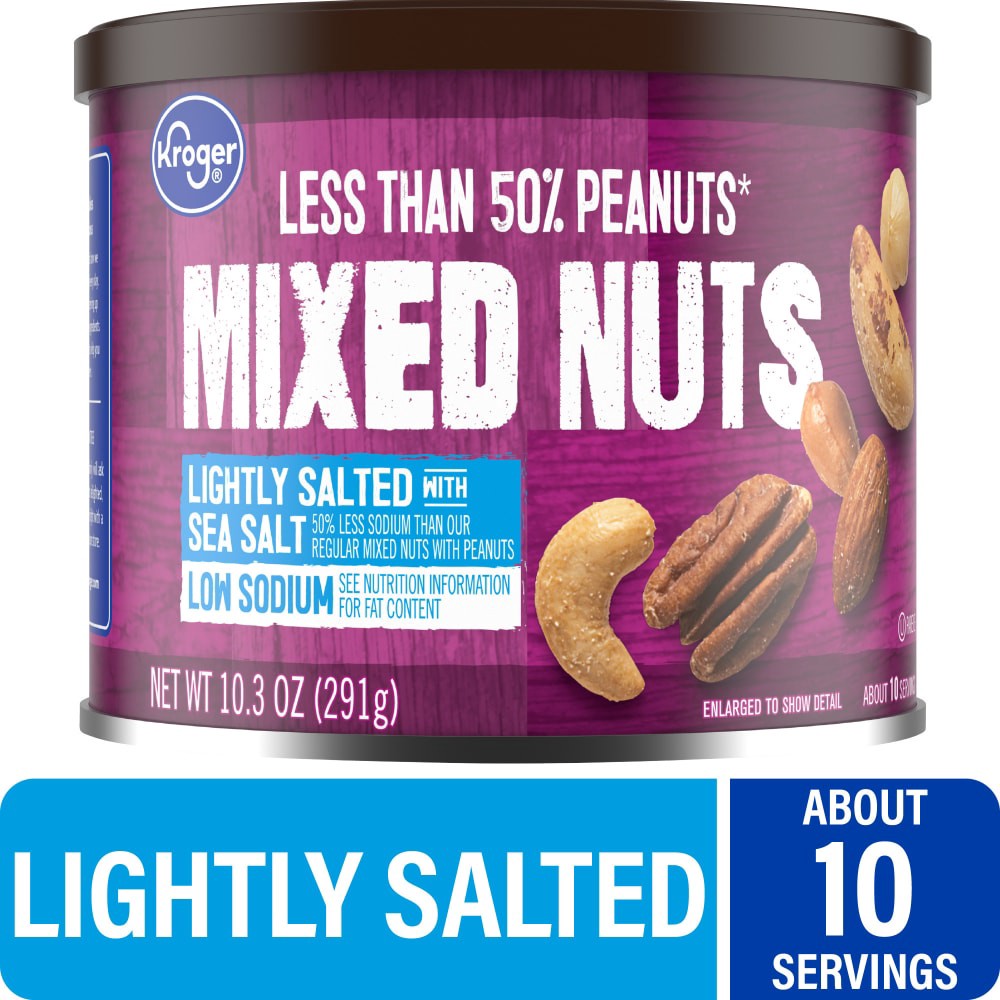 slide 1 of 4, Kroger® Lightly Salted Mixed Nuts, 10.3 oz