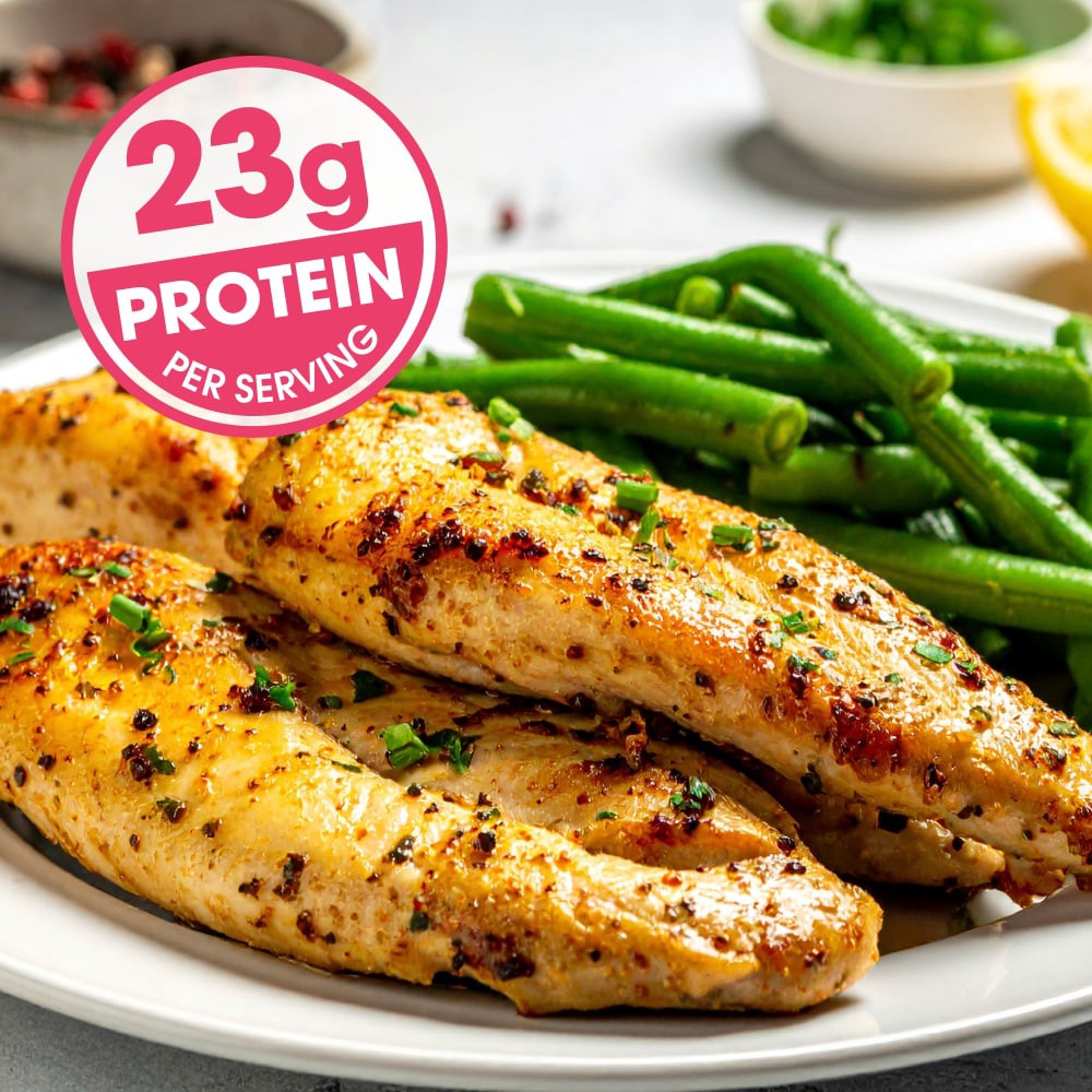 slide 3 of 5, KROGER Ready To Cook, Boneless, Skinless Chicken Tenderloins, Ice Glazed, 1.13 kg