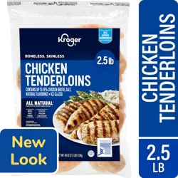 KROGER Ready To Cook, Boneless, Skinless Chicken Tenderloins, Ice Glazed