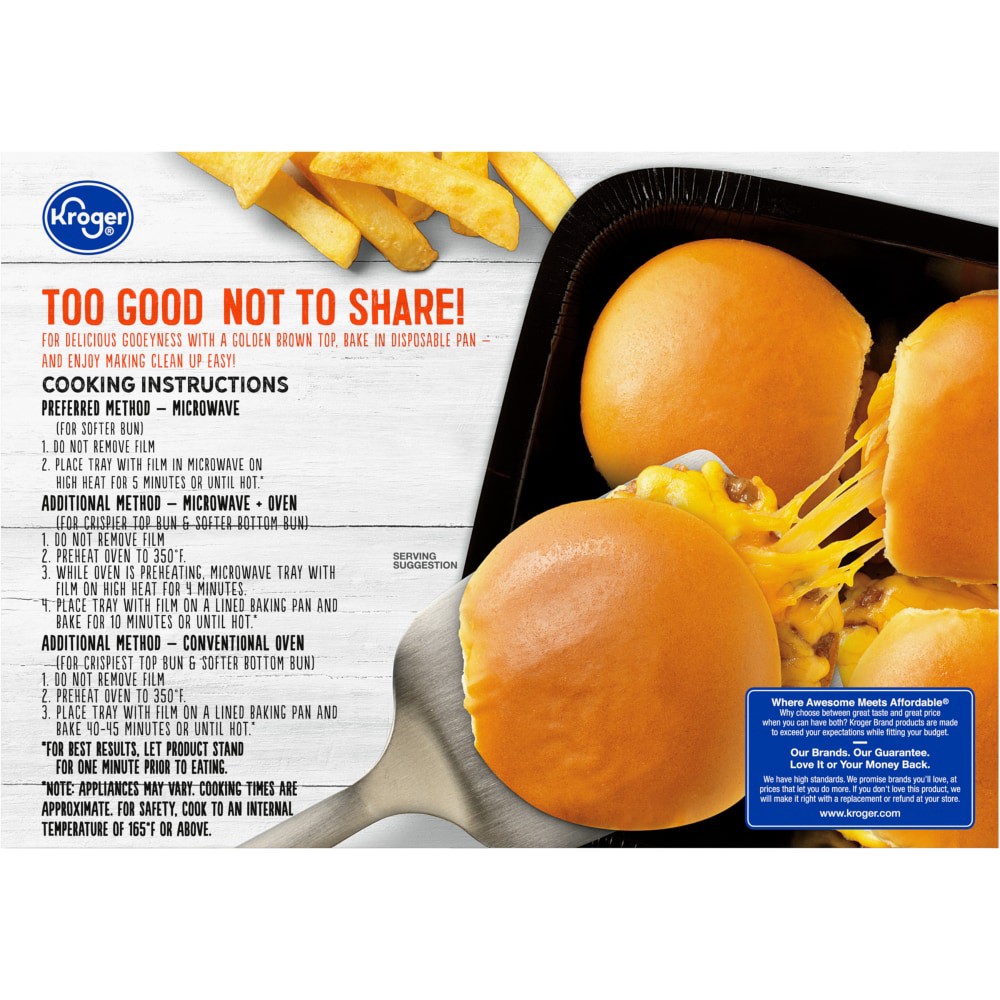 slide 2 of 6, Kroger Cheeseburger Pan Sliders, 6 ct