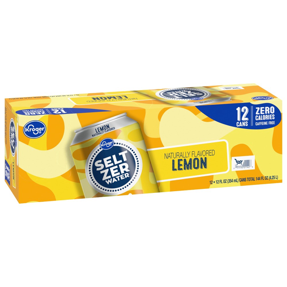 slide 3 of 4, Kroger Lemon Seltzer Water, 12 ct; 12 fl oz