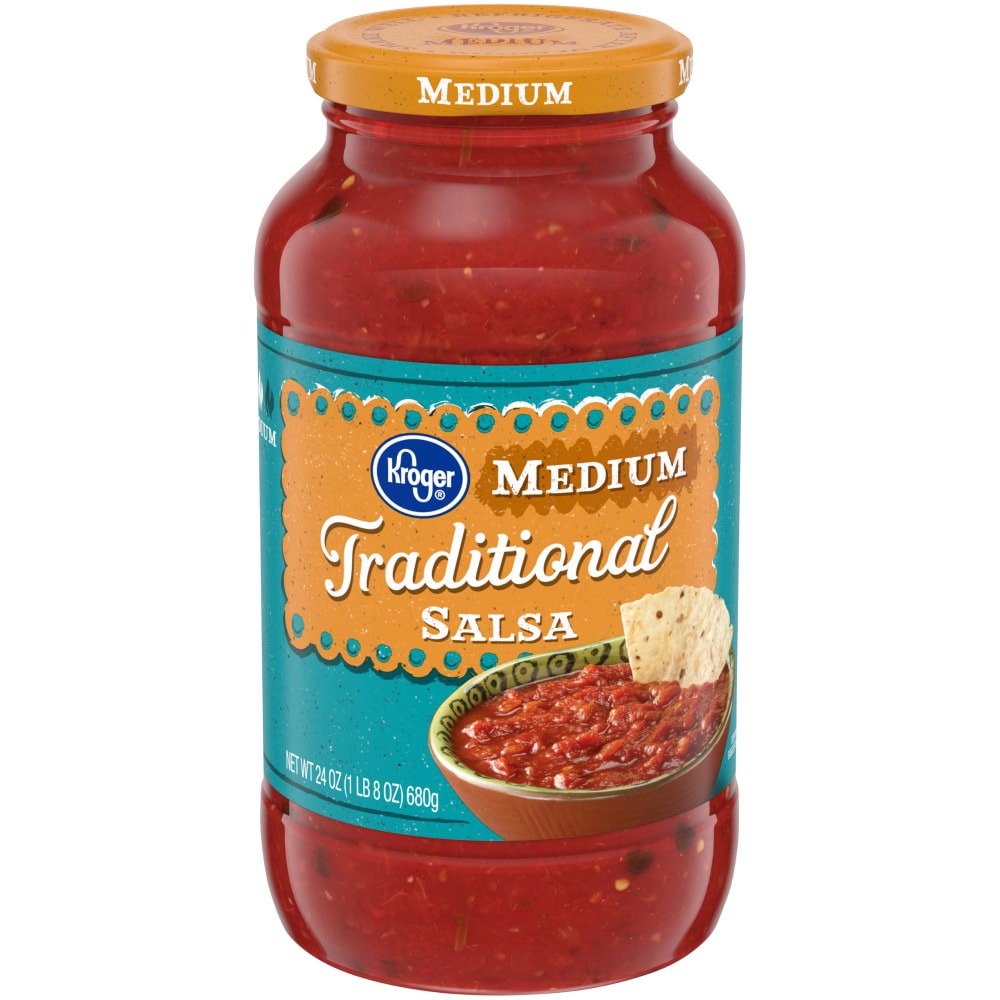slide 3 of 3, Kroger® Traditional Medium Salsa, 24 oz