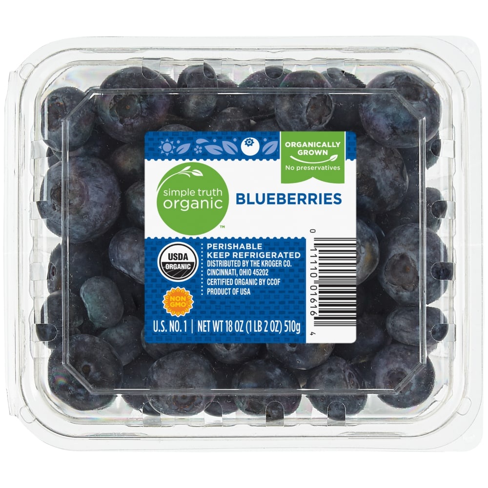 slide 1 of 2, Simple Truth Organic Blueberries, 18 oz