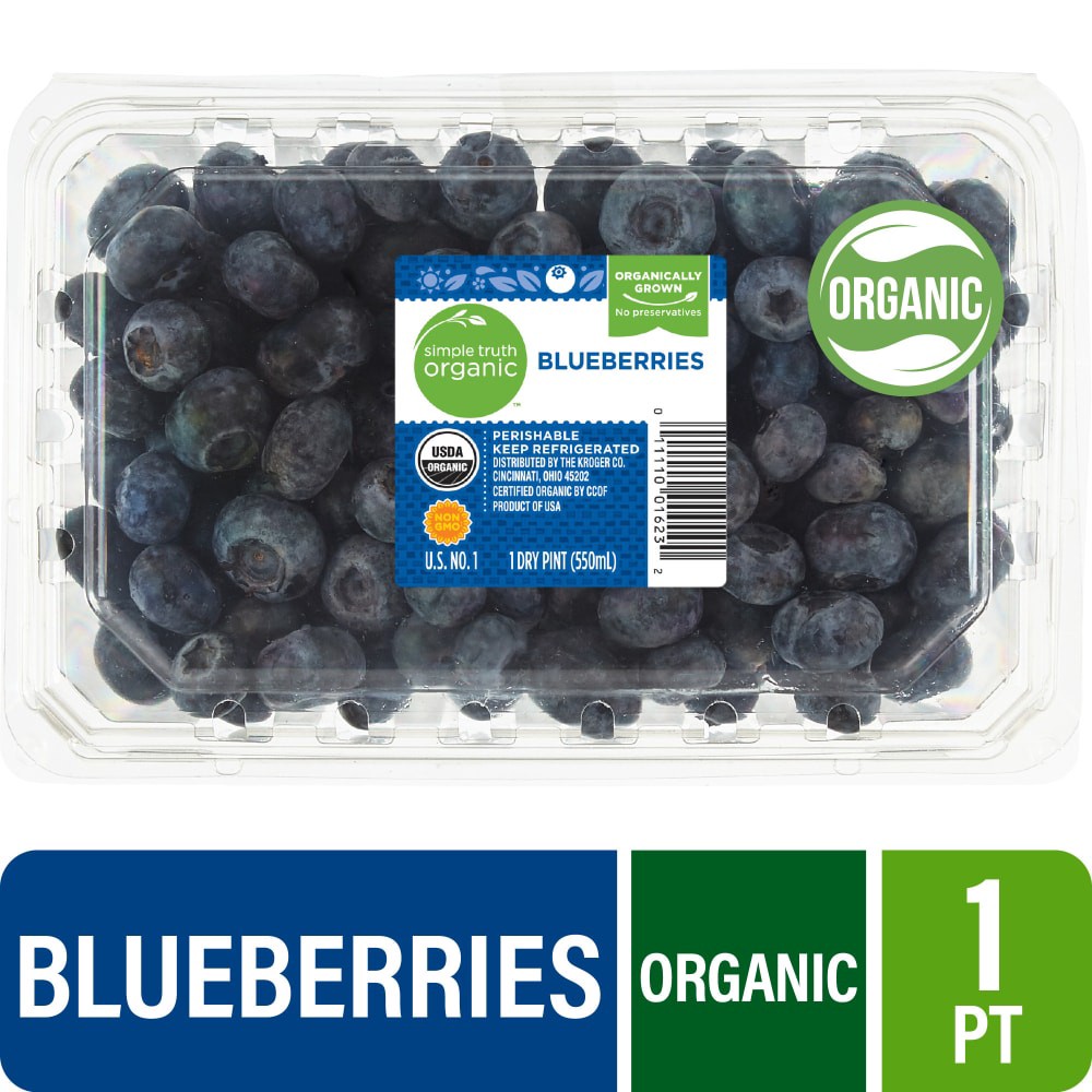 slide 2 of 5, Simple Truth Organic Blueberries, 1 pint