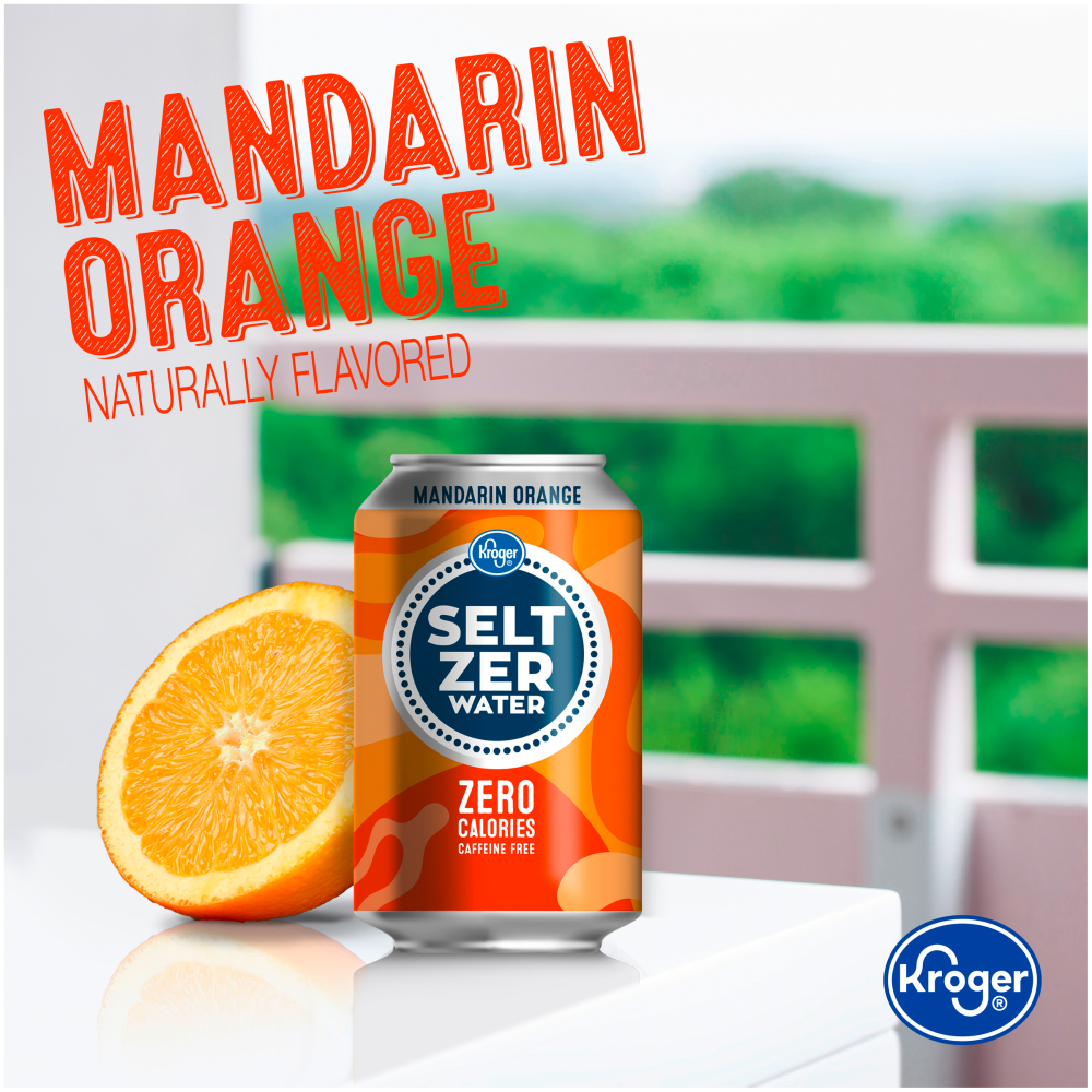 slide 2 of 2, KrogerMandarin Orange Seltzer Water - 12 ct; 12 fl oz, 12 ct; 12 fl oz
