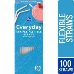 Kroger Everyday Striped Flexible Straws