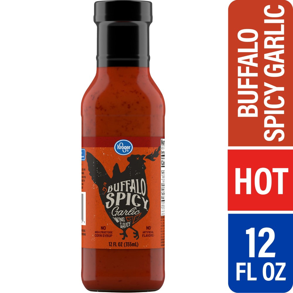 slide 1 of 5, Kroger® Spicy Garlic Buffalo Wing Sauce, 12 fl oz