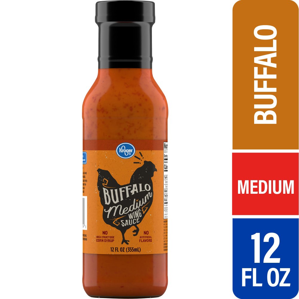 slide 5 of 5, Kroger Medium Buffalo Wing Sauce, 12 fl oz