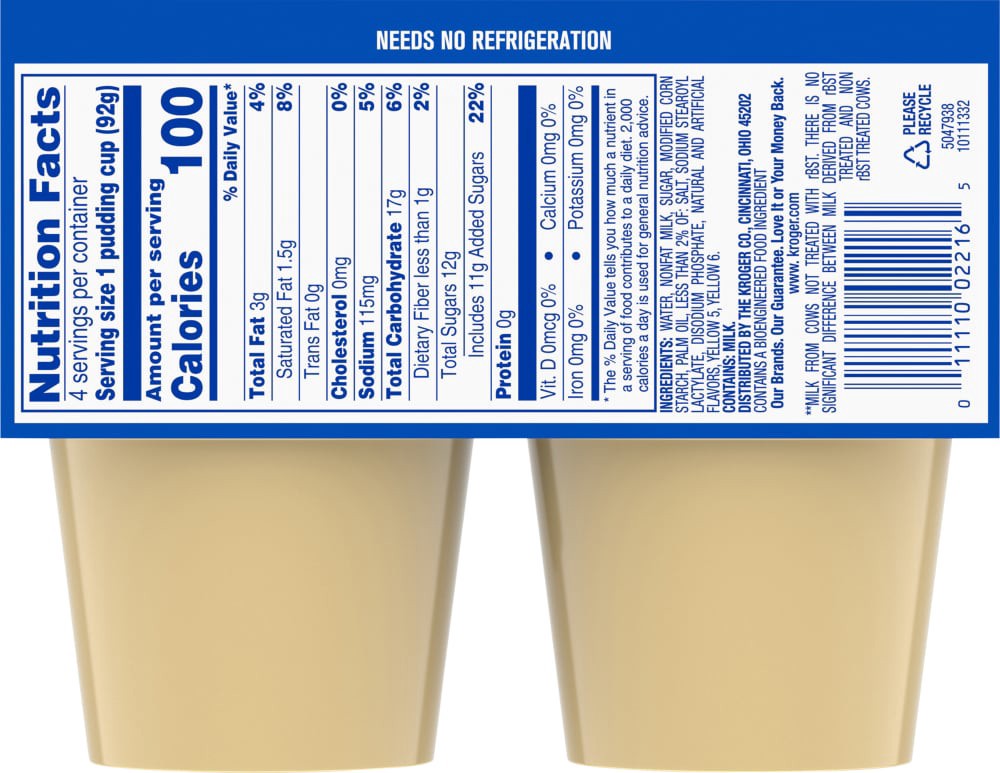 slide 5 of 5, Kroger Vanilla Pudding Snacks, 4 ct; 3.25 oz
