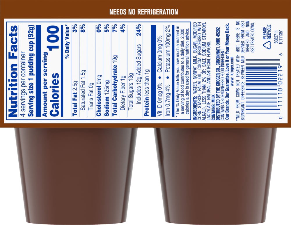 slide 2 of 3, Kroger Chocolate Pudding Snacks, 4 ct; 3.25 oz