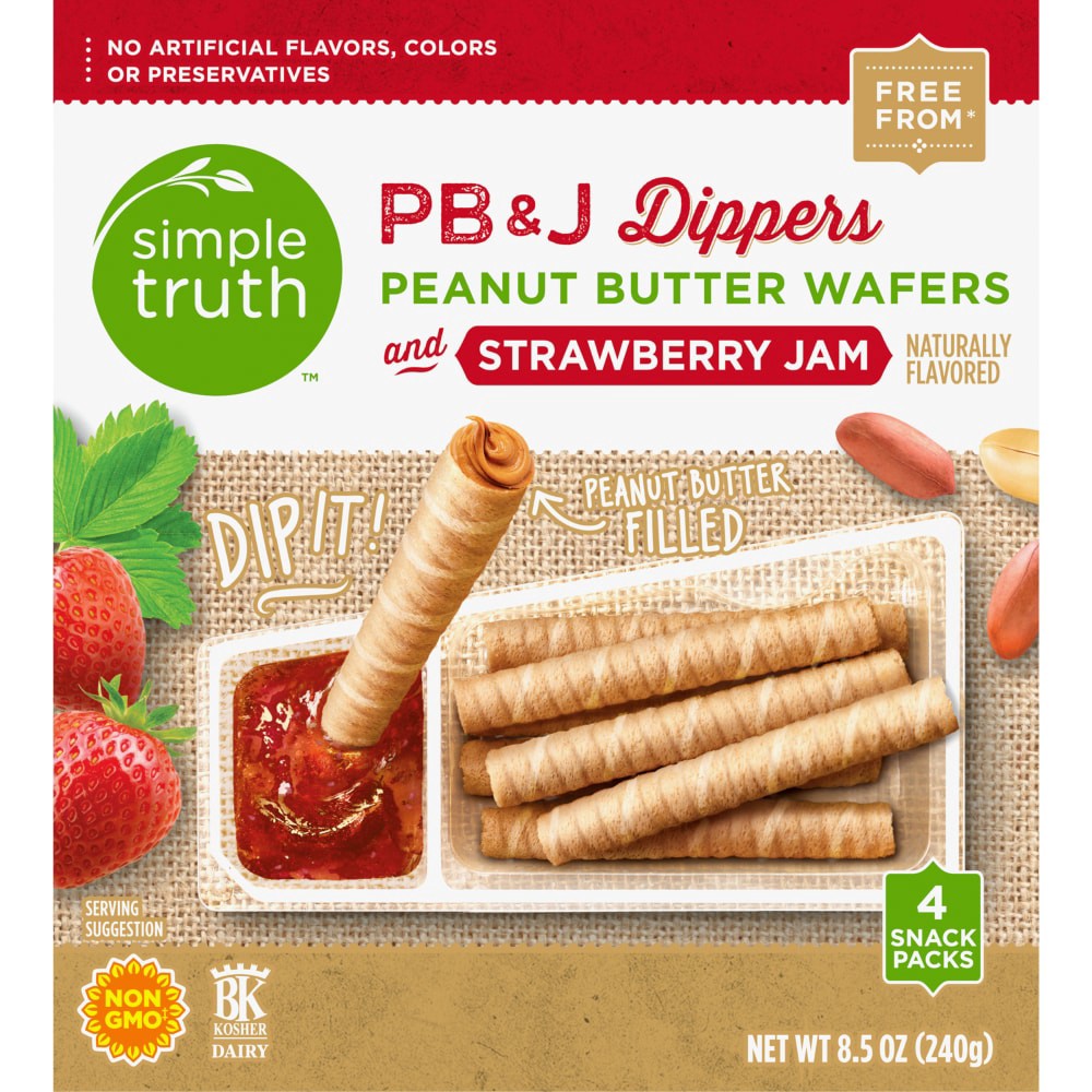 slide 4 of 5, Simple Truth Pb&J Strawberry Jam Dippers, 4 ct; 8.5 oz