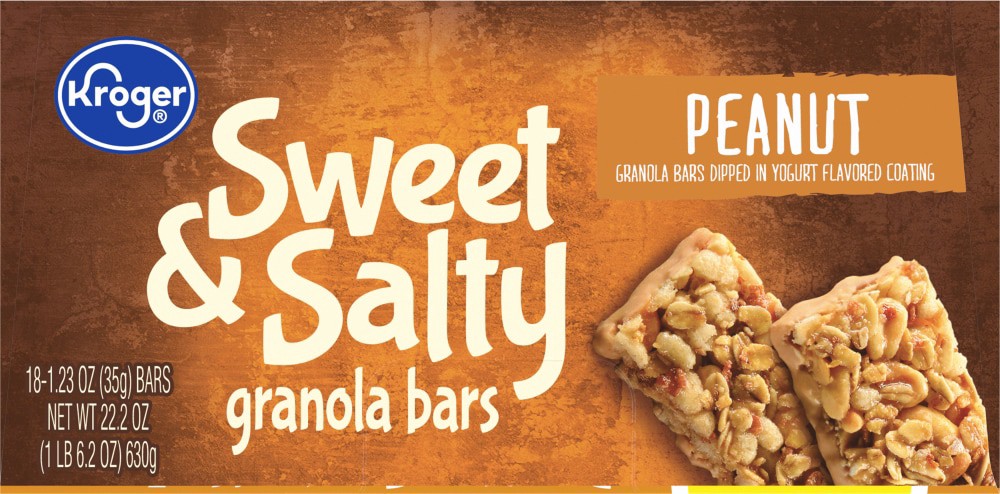 slide 5 of 6, Kroger Sweet & Salty Peanut Granola Bars, 18 ct; 1.23 oz