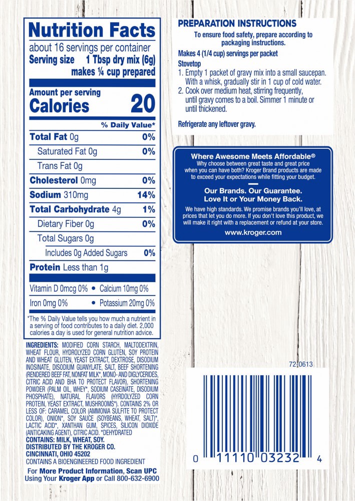 slide 2 of 3, Kroger Brown Gravy Mix, 4 ct; 0.87 oz