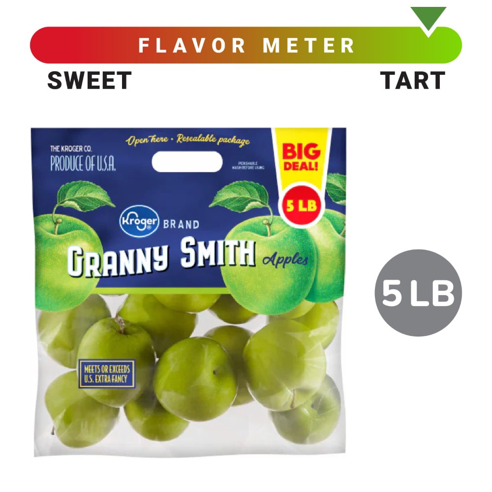 slide 2 of 2, Kroger Green Granny Smith Apples Bag, 5 lb