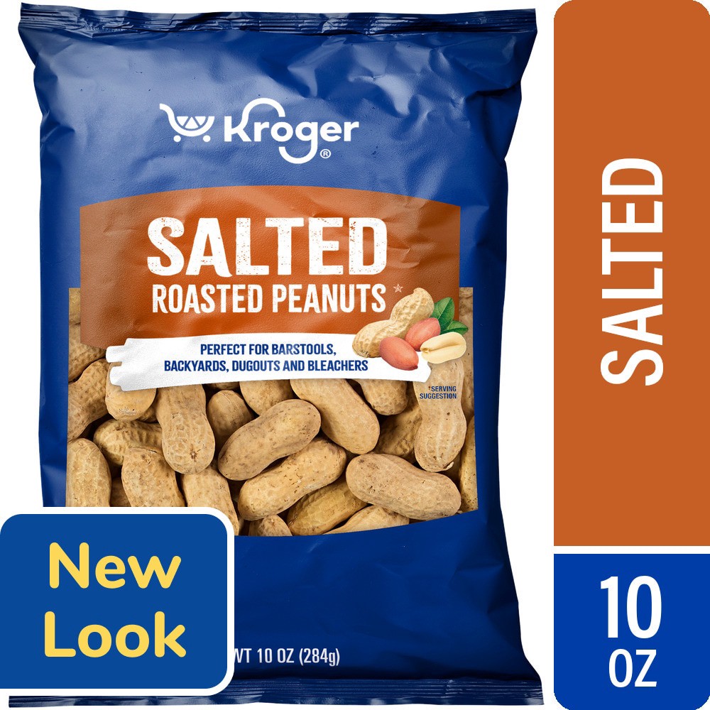 slide 1 of 1, Kroger® Shelled Salted Roasted Peanuts, 10 oz, 10 oz