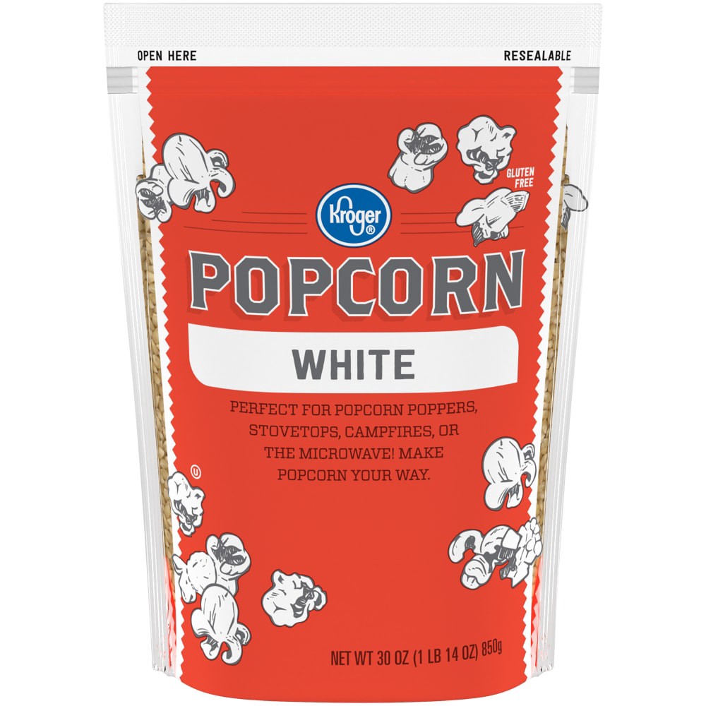 slide 3 of 3, Kroger White Popcorn, 30 oz