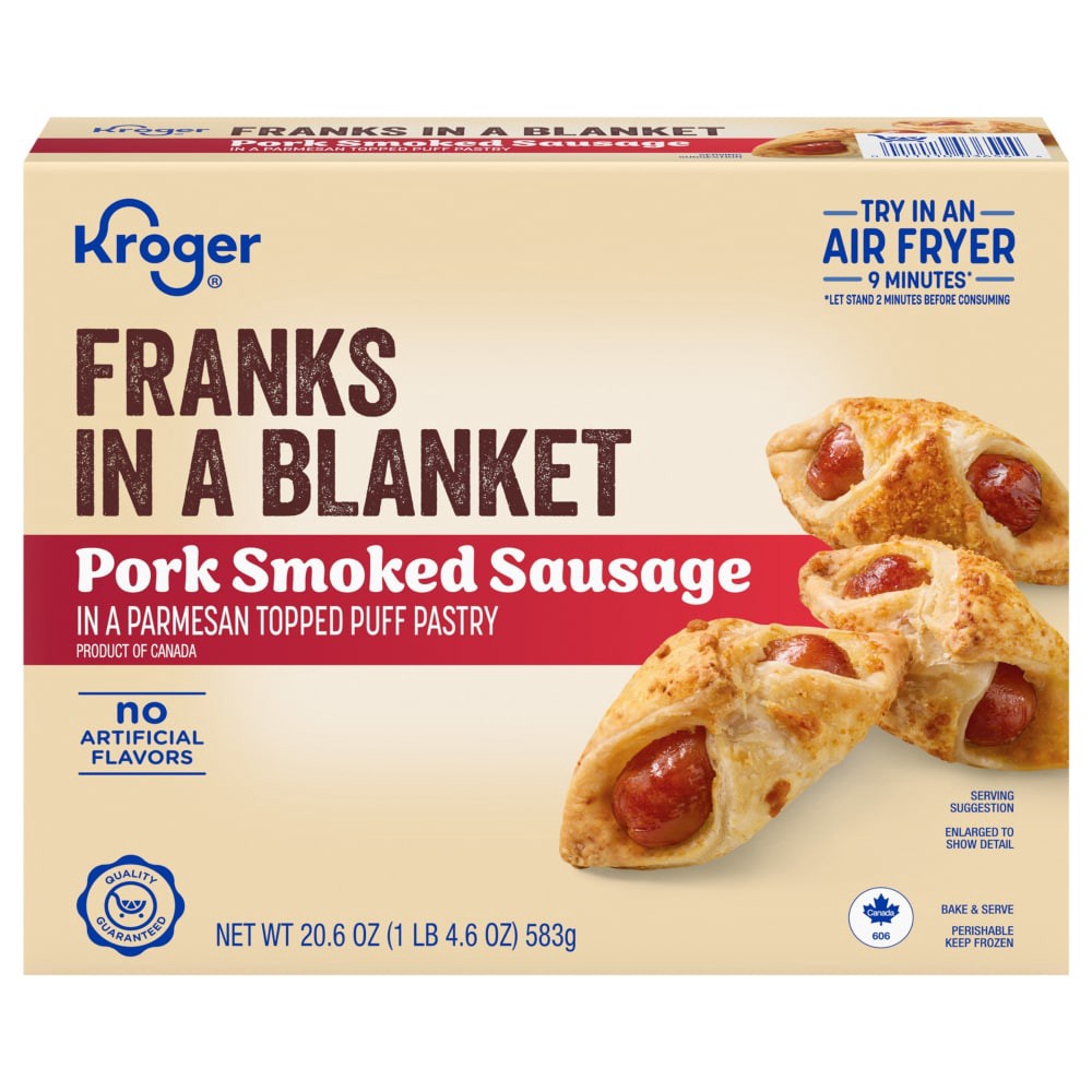 slide 3 of 3, Kroger Pork Smoked Sausage Franks In A Blanket, 20.6 oz