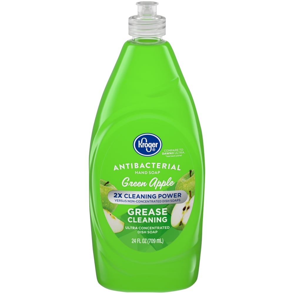 slide 1 of 1, Kroger Home Sense Kroger Antibacterial Green Apple Liquid Hand & Dish Soap, 24 fl oz