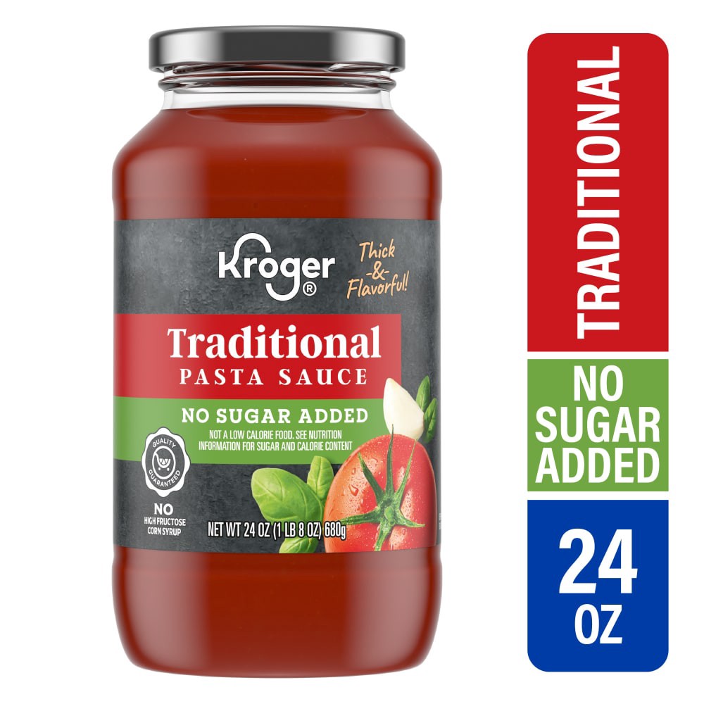 slide 2 of 2, Kroger No Sugar Added Traditional Pasta Sauce - 24 oz, 24 oz
