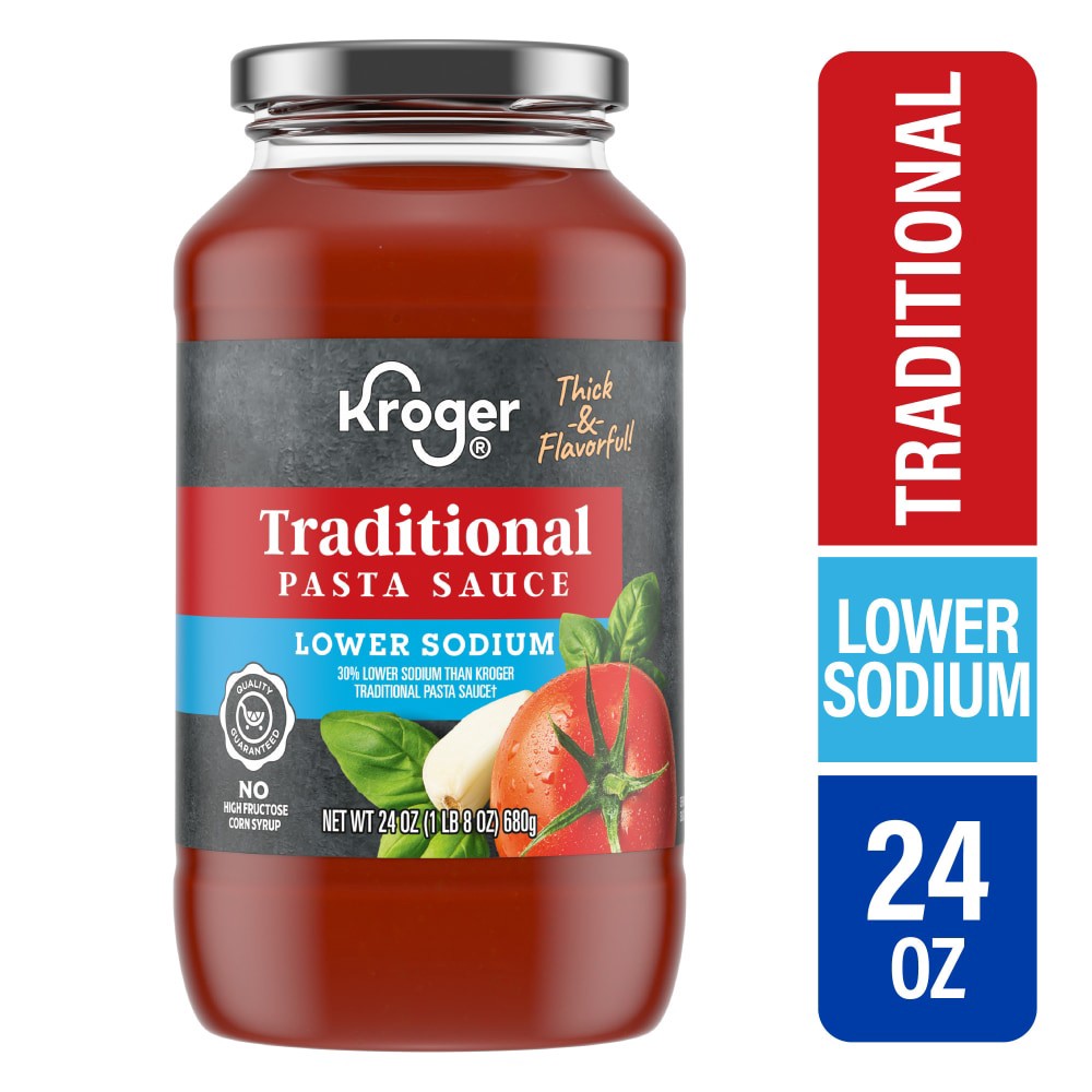 slide 2 of 2, Kroger Lower Sodium Traditional Pasta Sauce, 24 oz