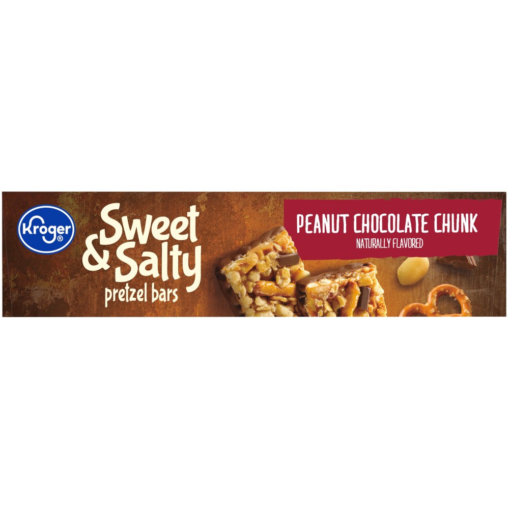 slide 3 of 6, Kroger Sweet & Salty Peanut Chocolate Chunk Pretzel Bars 6 Count, 7.4 oz
