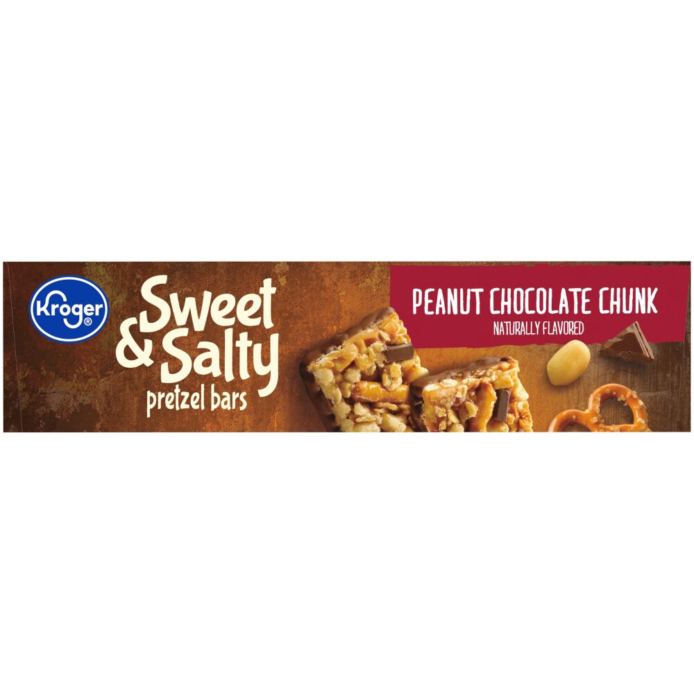 slide 2 of 6, Kroger Sweet & Salty Peanut Chocolate Chunk Pretzel Bars 6 Count, 7.4 oz