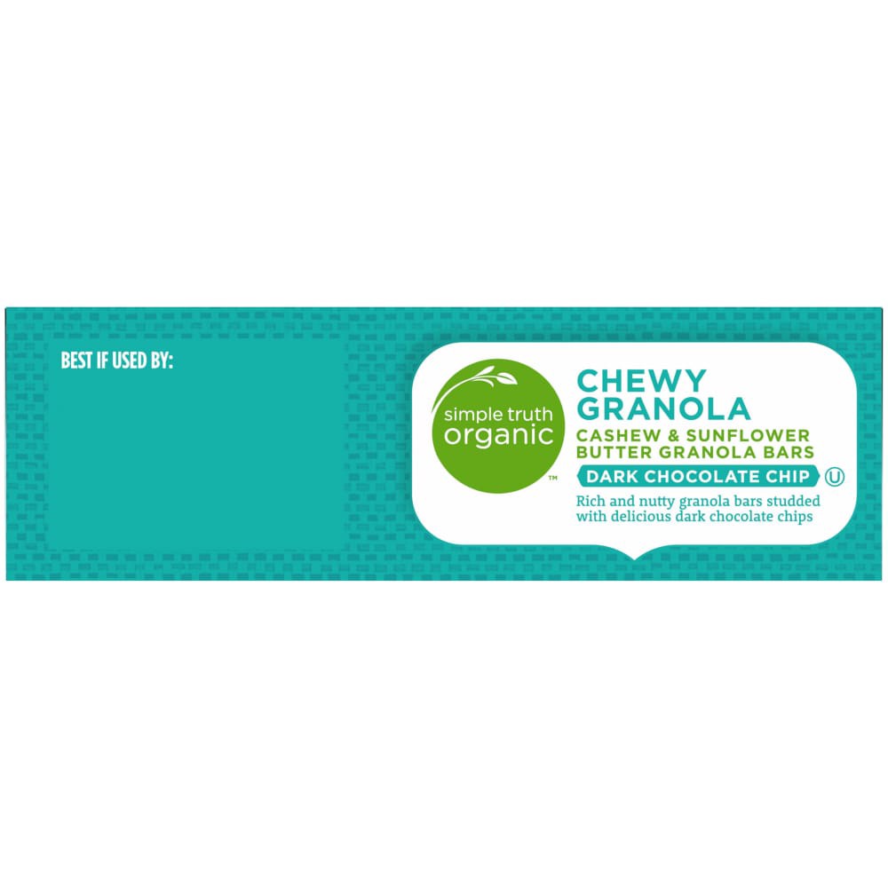 slide 4 of 6, Simple Truth Organic Dark Chocolate Chip Cashew & Sunflower Butter Chewy Granola Bars, 5 ct; 1.2 oz