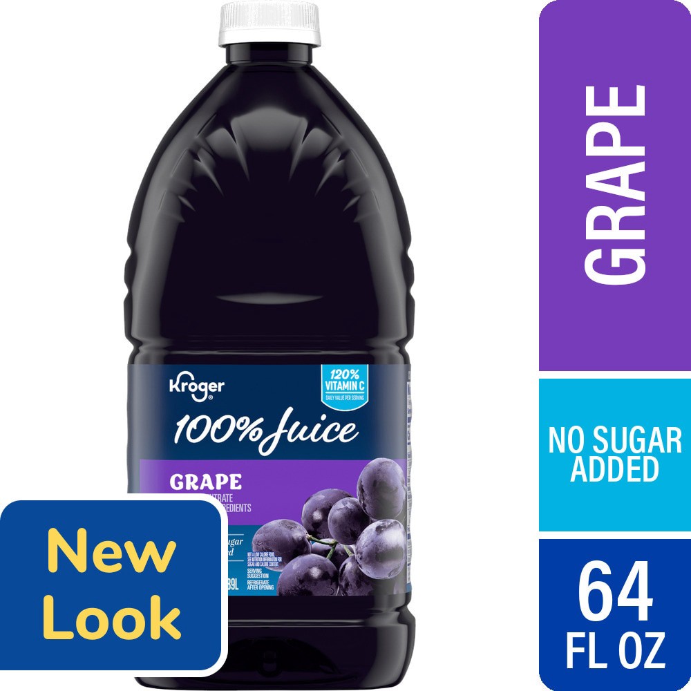 slide 2 of 4, Kroger 100% Grape Juice, 64 fl oz