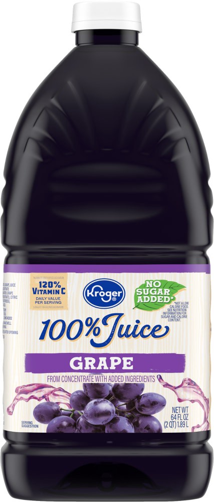 slide 4 of 4, Kroger 100% Grape Juice, 64 fl oz