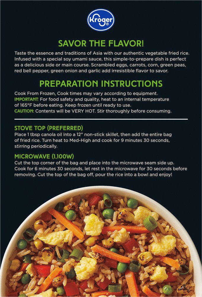 slide 4 of 4, Kroger Chinese Inspirations Vegetable Fried Rice, 22 oz
