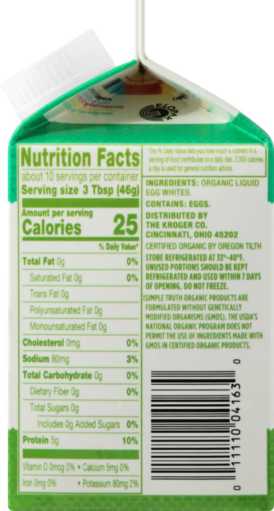 slide 3 of 5, Simple Truth Organic 100% Liquid Egg Whites 16 oz, 16 oz