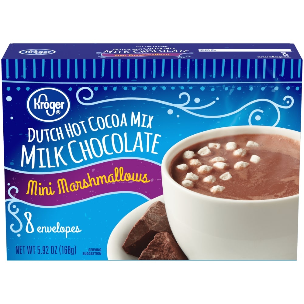 slide 1 of 4, Kroger Dutch Milk Chocolate Hot Cocoa With Mini Marshmallows, 8 ct