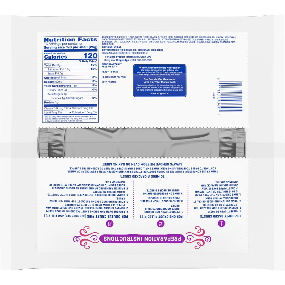 slide 2 of 3, Kroger Traditional Ready-To-Bake Pie Crusts, 2 ct; 14 oz