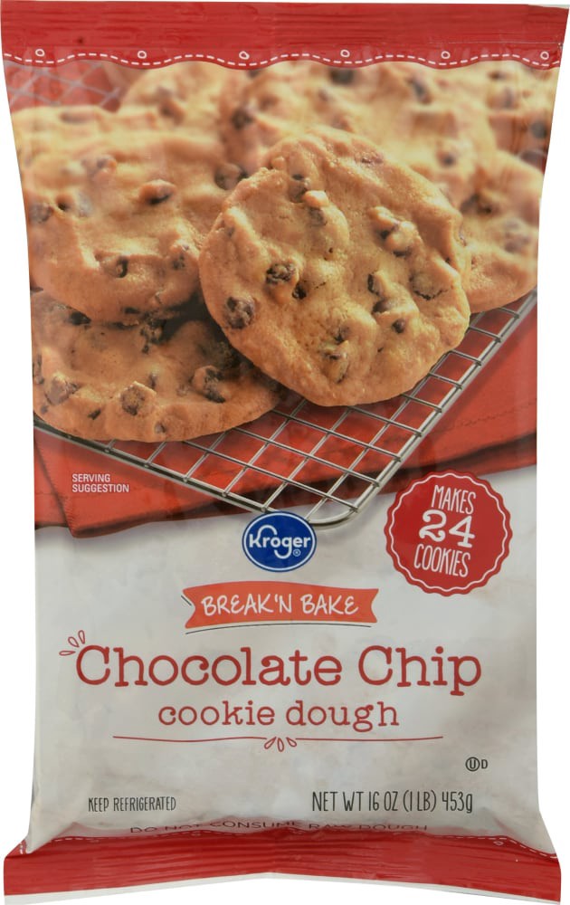 slide 2 of 6, Kroger Break 'N Bake Chocolate Chip Cookie Dough, 24 ct; 16 oz