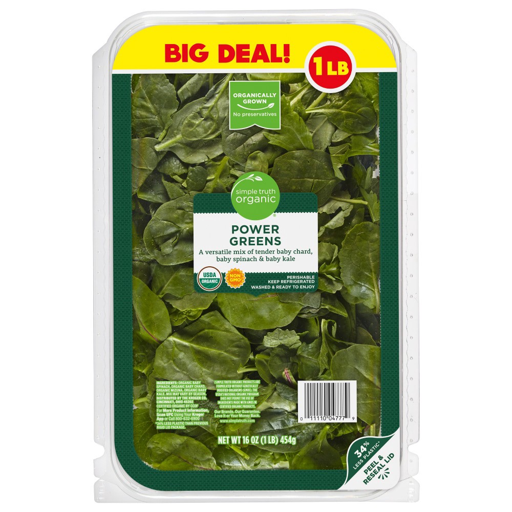 slide 3 of 3, Simple Truth Organic Power Greens Blend Mix, 16 oz